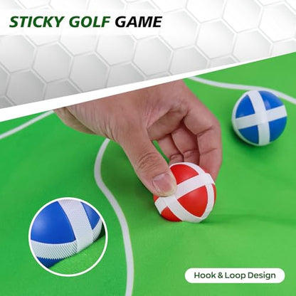 BaiYuan 71''x71'' Golf Chipping Game Set for Dads & Junior Golfers, Indoor, Outdoor Backyard & Lawn Fun with 2 Golf Clubs, 24 Sticky Balls, Putting Mat & Carry Bag, Family Yard Target Game - size: 71"x71"
