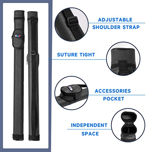 GSE Games & Sports Expert Billiard Cue Cases, 1x1 Deluxe Hard Billiard Pool Cue Stick Carrying Case, Pool Billiards Accessories (Several Colors Available) - color: Black