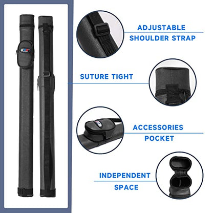 GSE Games & Sports Expert Billiard Cue Cases, 1x1 Deluxe Hard Billiard Pool Cue Stick Carrying Case, Pool Billiards Accessories (Several Colors Available) - color: Black