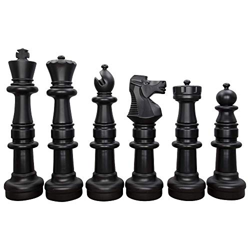 MegaChess Giant Plastic Chess Sets - Black and White - 5 Different Outdoor Giant Chess Sets from 1-Foot to 4 Feet Tall (37 inch King) - size: 37 inch King