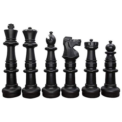 MegaChess Giant Plastic Chess Sets - Black and White - 5 Different Outdoor Giant Chess Sets from 1-Foot to 4 Feet Tall (37 inch King) - size: 37 inch King
