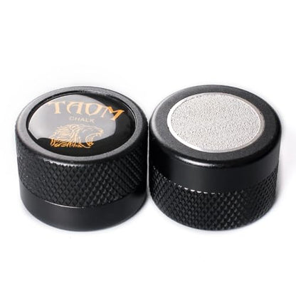 TAOM Upgrade Pool Chalk Holder Round Shaped Practical Tool Billiards Accessories Magnetic Mini Chalk Tip Case Container Round Box Billiards,Cue Tip Tool Scuffer Shaper - color: 2-Single Chalk holder-Black