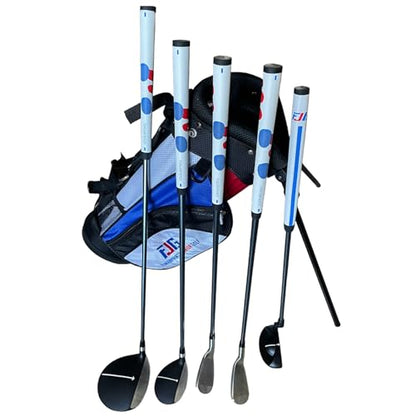 Fingerprints Junior Golf Club Set - Perfect for Junior Golfers - Left-Handed & Right-Handed Options - Complete Set in Multiple Sizes with Driver, Hybrid, 7i, PW, Putter & Stylish Stand Bag - size: Golf Club Set for 52"-60" tall