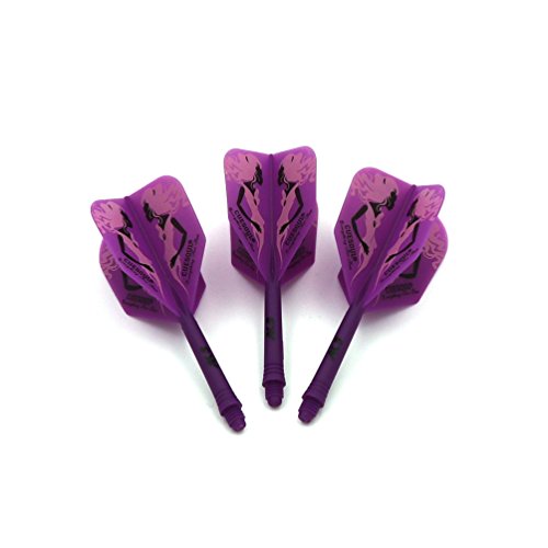 CUESOUL ROST Integrated Dart Shaft and Dart Flight Standard/Slim/Diamond/Big Wing/Tear/Diamond - color: 28mm-Big Wing Shape-Purple Beauty