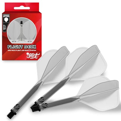 Shot! Darts Flight Deck One Piece Dart Flight and Shaft System, Reduced Deflections, Standard Shaped Flight (350 Micron) Available in Set of 3 - color: Clear, size: Medium