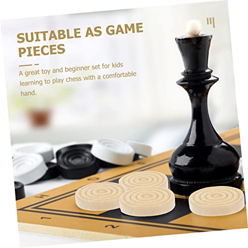 Yardwe 24pcs Wooden Checkers Game Pieces Set Replacement Accessories for Board Games Universal for Outdoor Fun