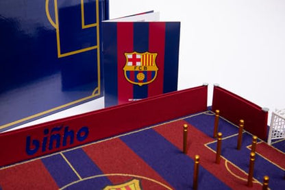 Binho Board Classic Board Game FC Barcelona Football Club Edition - 2-Player Fast-Paced Finger Flicker Pinball Family Board Game - Portable Tabletop Sports Game Set for Any Occasion