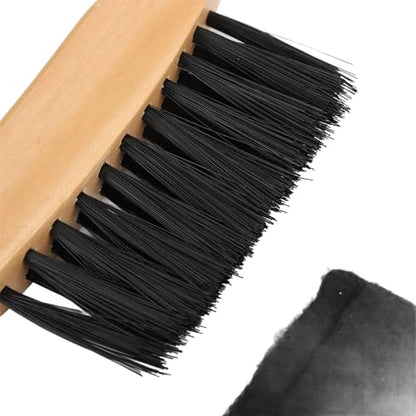 Billiards Pool Table and Rail Brush Set, Solid Wood Billiard Table Nylon Brush 10.5 Inch Handle Cleaner Tools Supplies with Cue Cleaning Cloth Snooker Accessories