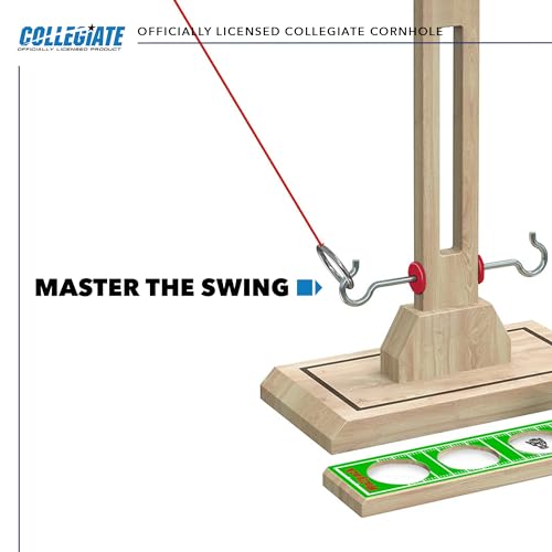 Wild Sports NCAA North Carolina State Wolfpack Wooden Ring Swing Battle - Head-to-Head Ring Toss Hook & Ring Game for College Football Fans