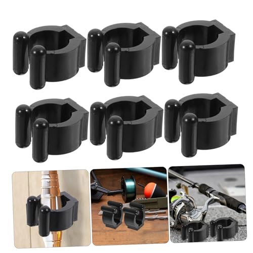 10pcs Wall Mounted Fishing Pole and Pool Cue Holder Clips with Screws Snooker Cue Storage Rack for Organizing Fishing Rods and Easy to Install