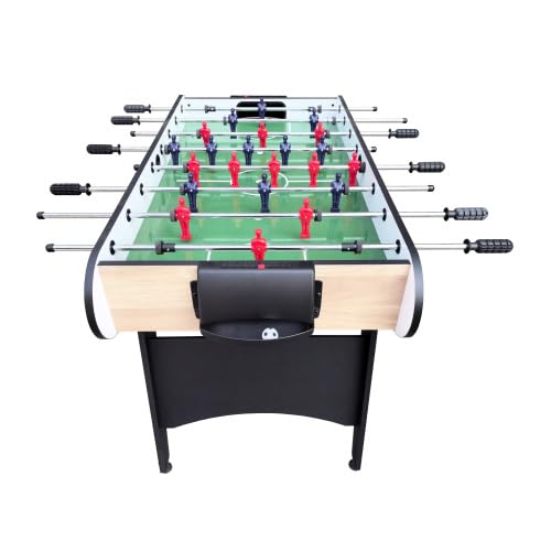 4ft Foosball Table Soccer Game Table Easy to Assemble with Wooden Steel Construction Indoor Sports Fun for Adults & Teens in Home&Apartments&Game Rooms - color: Wood