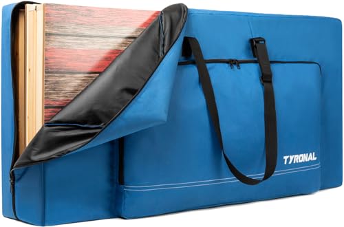 Cornhole Carrying Case Fits 4' x 2' Regulation Size Board, Cornhole Carrying Bag with Protective Padded Foam and One large pockets for Cornhole Outdoor Games, Only Bag. (Blue) - color: Blue