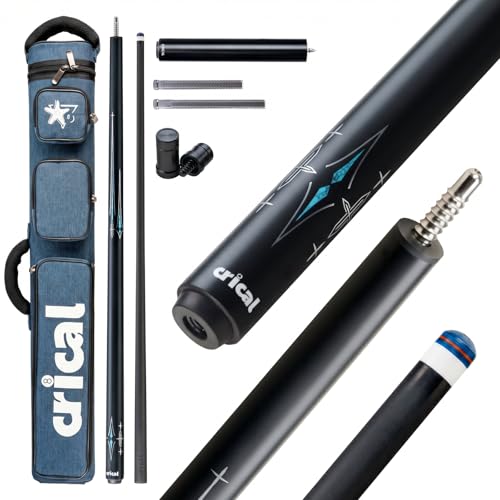 CRICAL 58-Inch Carbon Fiber Pool Cue Set, Low Deflection, 12.5mm Tip | Includes 2x4 hard cue case, cue extension and weight bolts for storage, added reach and custom balance. - color: CL-03-set10