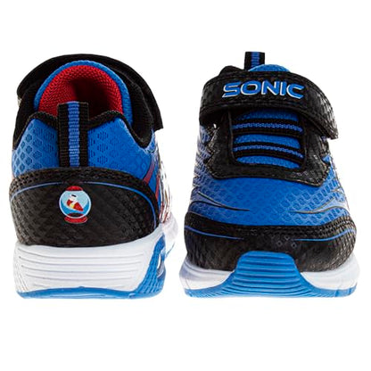 Josmo Kids Sonic the Hedgehog Sneakers LED Light Up Shoe (Toddler/Little Kid) - color: Black Blue, size: 8 Toddler