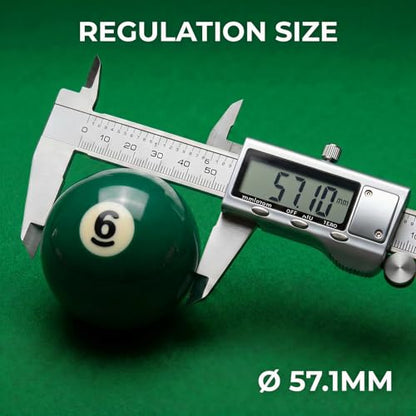 KONLLEN Single Replacement Pool Ball – 2-1/4" Regulation Size & Weight Billiard Ball Made of Phenolic Resin (Choose 1–15 or Cue Ball) - color: #6