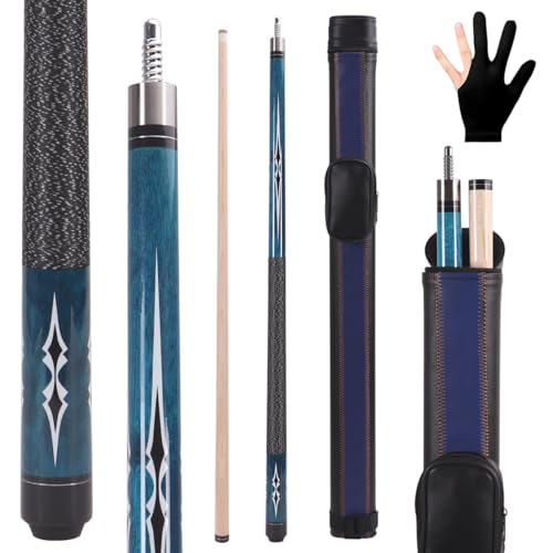 58 Inch 19oz/20oz Maple Billiard Stick Pool Cue Set 13mm Tip, Hardwood Canadian Maple Professional Billiard Pool Cue Stick - color: 19OZ With Case
