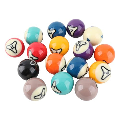 16Pcs Billiard Balls Set Pool Balls US Style Billiard Ball Set Resin 57.2mm Standard Size High Contrast Colors Weighted Balanced for Tournament Practice Professional Games Gift