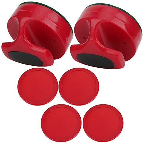 Air Hockey Pushers Set, Durable 2 Pcs 94mm with 4 Air Pucks Tabletop Hockey Game for Family Party Kids Adults Recreation