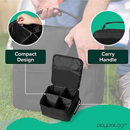Play Platoon Cornhole Bag Carrying Bag, with 4 Separation Pouches, Black - style: Tote