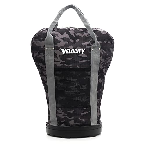 Velocity Heavy Duty Multipurpose Ball Bag with Durable Bottom - Holds up to 60-72 Balls - Ideal for Lacrosse, Baseball, Pickleball, Tennis & More - color: Black Camo, style: 1 Pack