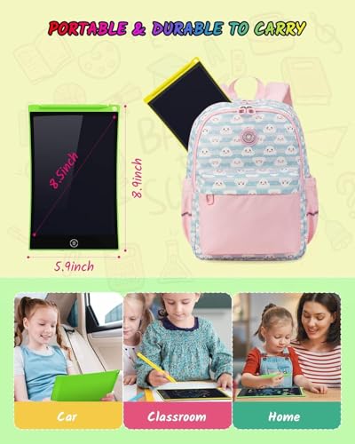 TECJOE 2 Pack LCD Writing Tablet, 8.5 Inch Colorful Doodle Board Drawing Tablet for Kids, Kids Travel Games Activity Learning Toys Birthday Gifts for 3 4 5 6 Year Old Boys and Girls Toddlers - color: Yellow Green
