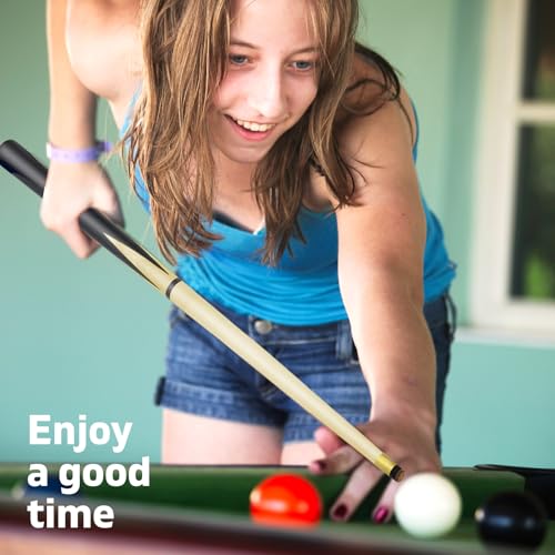 37 Inch Pool Cue 2 Pieces Stick Billairds Cue Stick with 13mm Fiber Leather tip Pool Stick Lightweight Design with Non-Slip Grip
