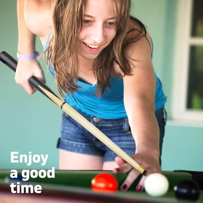 37 Inch Pool Cue 2 Pieces Stick Billairds Cue Stick with 13mm Fiber Leather tip Pool Stick Lightweight Design with Non-Slip Grip