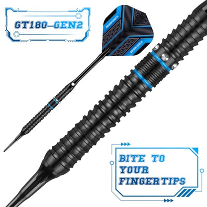 WIN.MAX Darts Soft Tip Set - 90% Tungsten Soft Tip Darts Set Professional 18 Grams Soft Darts Pro Dart Set with Extra 3 Flights - color: Black