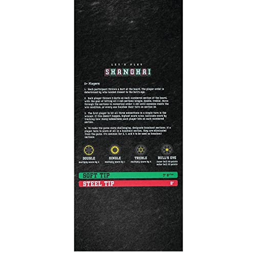 PIG Home Solutions Self-Sticking Dart Mat – Dart Game - Black – 3’ x 10’ - style: Dart Game (Shanghai)