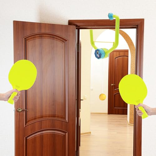 3 Set Door Ping Pong Game Over The Door, Adjustable Door Jam Pingpong Starter Kit Doorway Game Pingpong Portable Hanging Table Tennis Trainer