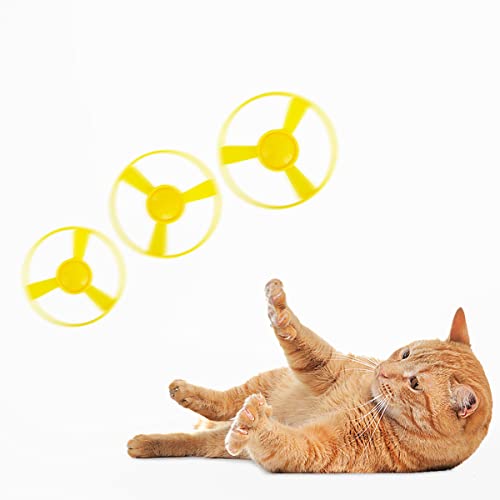 Berry President Flying Saucer Toy, Flying Disc Launch Playset with Rotating Flash Light, Indoor Outdoor Twist Shoot Toy for Kids Aged 3 Years Old & Up (SkyBlue) - color: Skyblue