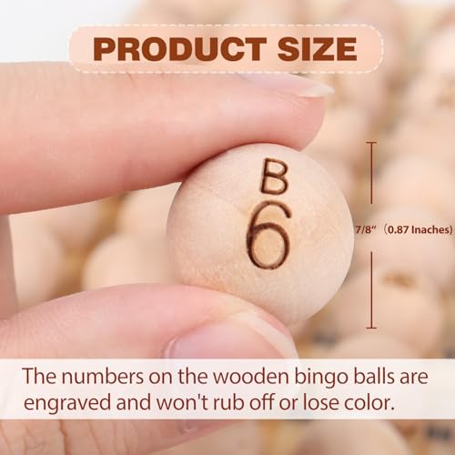 GSE Games & Sports Expert 7/8-Inch Bingo Balls, Solid Wooden Replacement Bingo Game Balls for Parties, Prize Raffles - style: Wooden Balls
