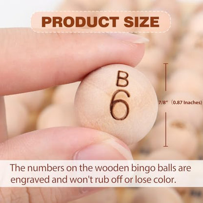 GSE Games & Sports Expert 7/8-Inch Bingo Balls, Solid Wooden Replacement Bingo Game Balls for Parties, Prize Raffles - style: Wooden Balls