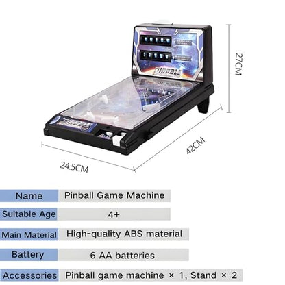 Table Top Pinball Machine, Electronic Arcade Games for Kids, Fun and Interactive Toy, with LED Lights & Sound Effects, Easy-to-Play