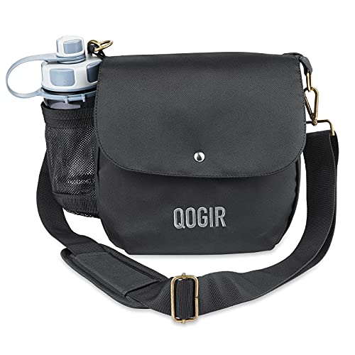 QOGIR Lightweight Disc Golf Bag: Durable Disc Golf Bag with 8+ Disc Capacity, Introductory Discs Golf Bag, Holds Water Bottle and Accessories, Great for Beginners - color: Black