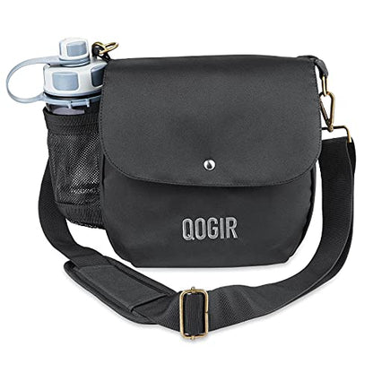 QOGIR Lightweight Disc Golf Bag: Durable Disc Golf Bag with 8+ Disc Capacity, Introductory Discs Golf Bag, Holds Water Bottle and Accessories, Great for Beginners - color: Black
