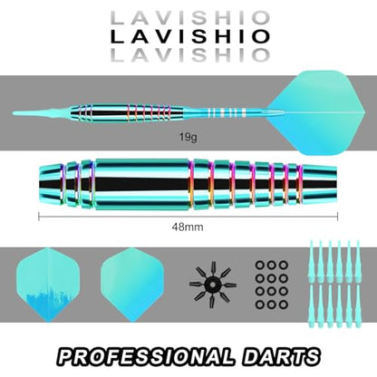 Soft Tip Darts Sets - Soft Tip Darts for Electronic Dartboard Plastic Tip Darts Set with Aluminum Shafts + Extra 3 Dart Flights 3 Replace Plastic Shafts - color: bright blue