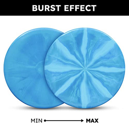 Latitude 64 Retro Burst Keystone Disc Golf Putter, Interactive Family Outdoor Games, Men and Women Frisbee Golf Putt & Approach Disc, 175g+, Stamp Shade of Disc Color & Burst Pattern May Vary - color: Blue
