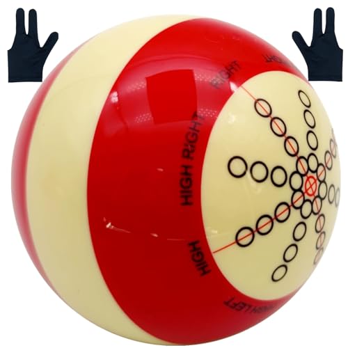 Billiards Cue Ball with Pool Glove & Guide | 2-1/4" Training Pool Balls & Accessories for Practice, Pool Balls Billiard Set