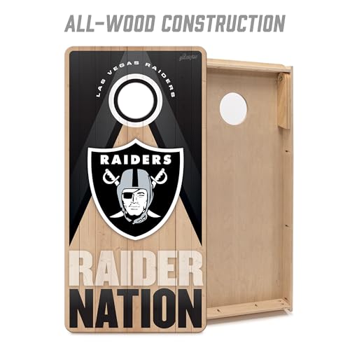 YouTheFan NFL 2' x 4' Slogan Series Professional Wood Cornhole Game - color: Las Vegas Raiders