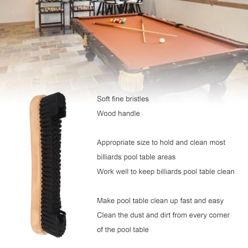 Keenso Pool Table Brush, Soft and Fine Dust Remover Pool Table Brush 12in Poplar Wood Nylon for Cleaning
