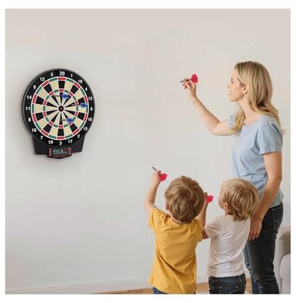 Electronic Dart Board, 15.5" Target, 43 Games, 320+ Variations, 8 Players, LCD Scoring, 6 Darts & 50 Tips - Home Game Room