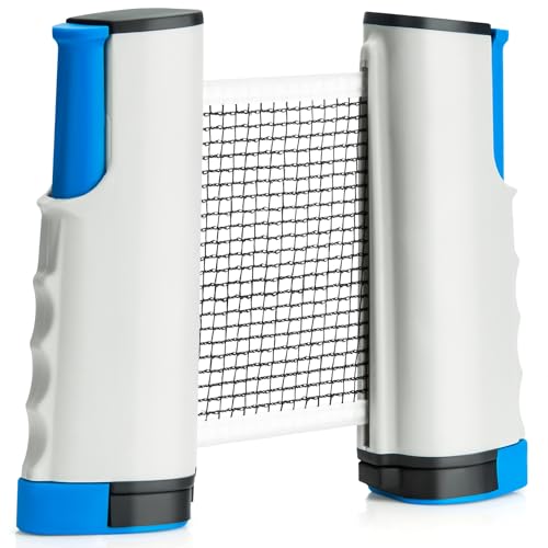 Retractable Ping Pong Net, Upgrade Table Tennis Net Stands Upright Without Sagging, Ping Pong Net for Any Table, Easy to Use and Portable, Play Indoors & Outdoors, Ping Pong Table Net