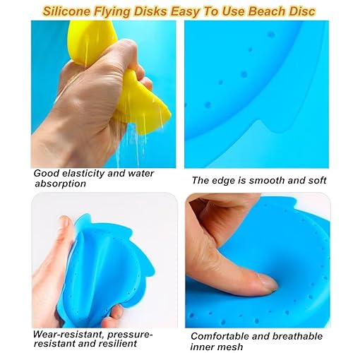 4 Pack Water Flying Discs for Kids, Pool Beach Floatable Frisbee for Boys and Girls, Outside Activities Games & Fun, Summer Outdoor Water Toy for Kids Ages 3-12
