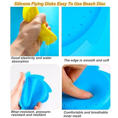 4 Pack Water Flying Discs for Kids, Pool Beach Floatable Frisbee for Boys and Girls, Outside Activities Games & Fun, Summer Outdoor Water Toy for Kids Ages 3-12