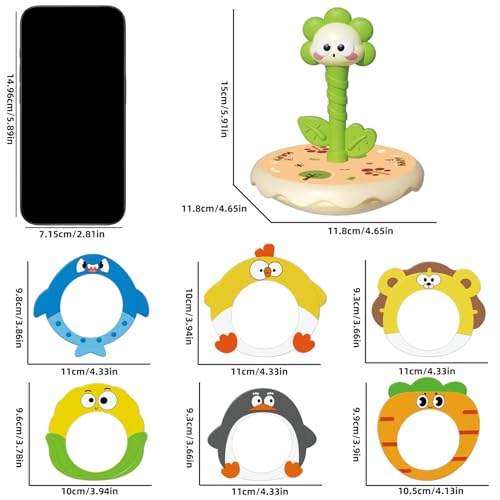 Ring toss Rings, Plastic Rings for Ring toss, Ring Game for Children, Birthday Gift, Tumbler Toy(Green (Sunflower)) - color: Green (Sunflower)