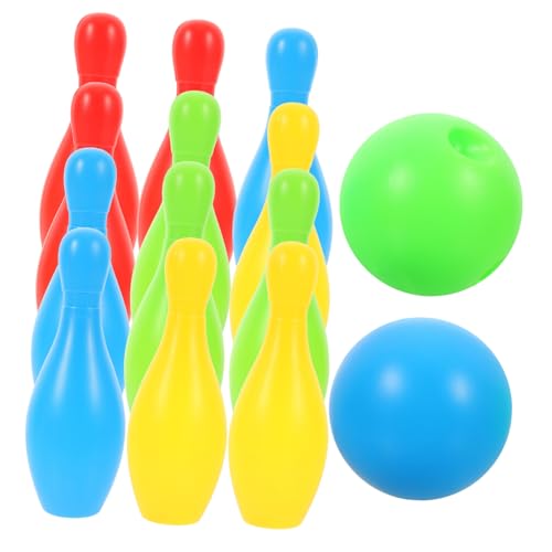 FRCOLOR 12Pcs Bowling Set Indoor Outdoor Bowling Game for Parent Interactive Fun Bottles Balls Safe Design for Young