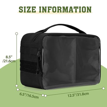 GOBUROS Cornhole Bag Carry Case Holds Up To 8 Bags, Cornhole Bean Bag Holder with Padded Divider, Flag Patch Area and Portable Handle for Men and Women, Black,