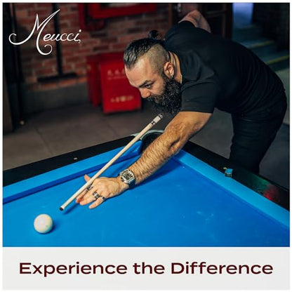Meucci Pool Cue - All Natural Wood with Rainbow Stain - Pool Stick with Maple Forearm, Solid Wood Handle, High Impact Cue Tips for Low Deflection Pool Cue Stick - 19 Oz Professional Billiard Cue Stick