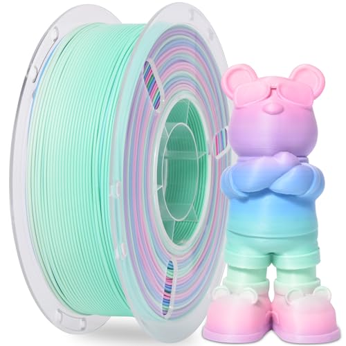 RAMBERY Matte Rainbow 3D Printer Filament Muticolor PLA Filament Fast Color Change, 1.75mm 1kg(2.2lb) - color: Matte Rainbow, size: 1kg